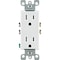 Leviton Straight Blade Receptacle, 5-15R, 15 A, 125V AC, 2 Pole, 3 Wire, Flush Mount, Grounded T5325-00W - alternate 1